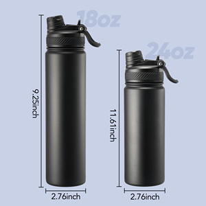 Bouteille d'eau isotherme 2-en-1 en acier inoxydable de 530 ml, à double paroi sous vide, anti-fuite, avec couvercle rabattable, portable pour le sport et les voyages - Product Image 4