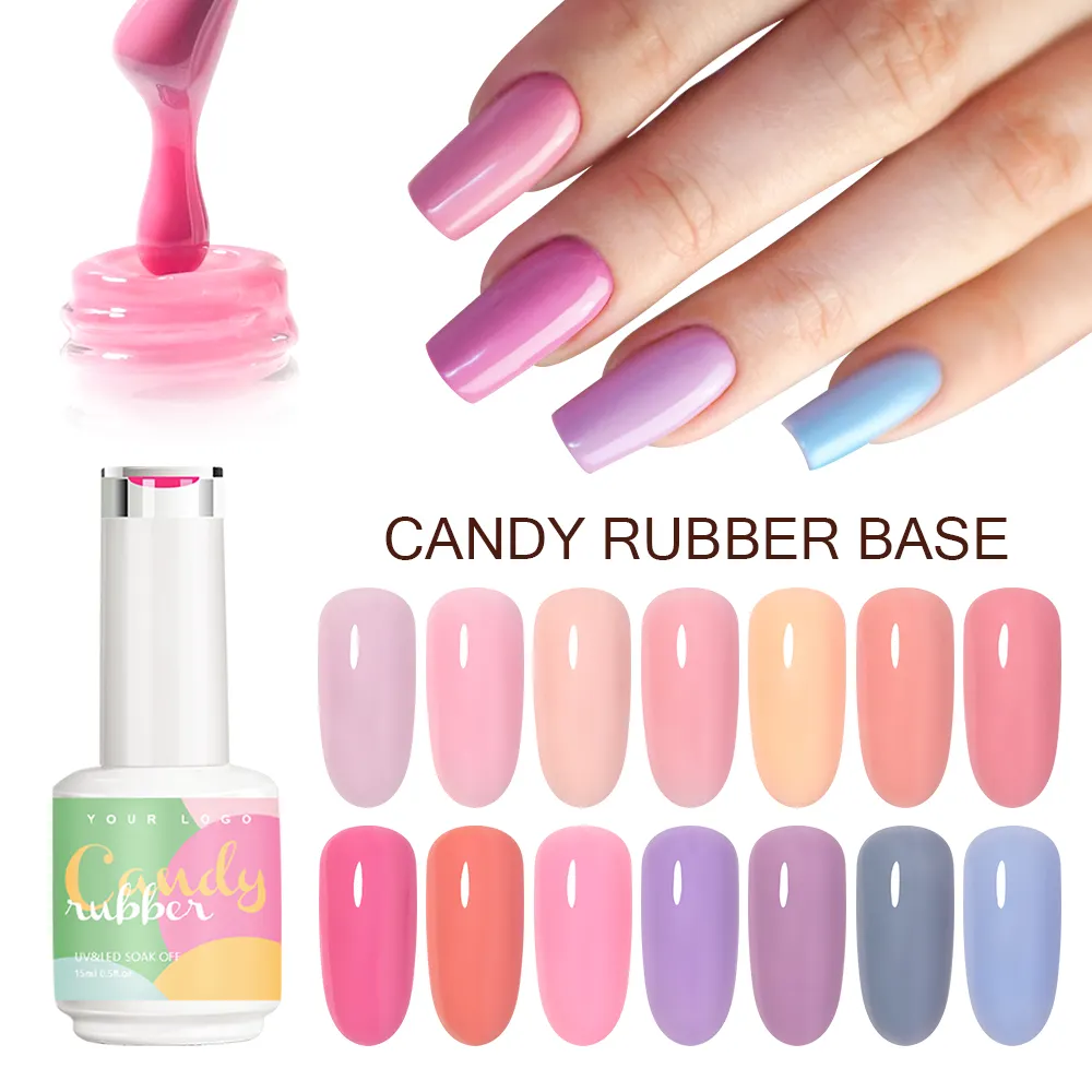 CX belleza Etiqueta Privada OEM servicios al por mayor caramelo Base de goma Gel esmalte de uñas muestra gratis