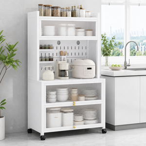 Armoire de rangement de cuisine avec étagère pour micro-ondes et portes en polycarbonate OEM ODM - Product Image 5