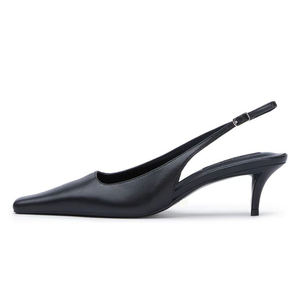 Sandales à <span class=keywords><strong>petit</strong></span> bout carré pour femmes Robe sexy Patent Stiletto Low Heels Back Buckle Strap Slip on Slingback Shoes - Product Image 2