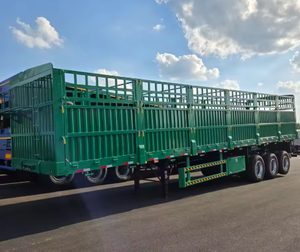 รถพ่วงเหล็ก 3 เพลาแบบกำหนดเองจากโรงงาน รถบรรทุกพ่วงสำหรับขนส่งสัตว์พร้อมรั้ว ขายในราคาที่แข่งขันได้ - Product Image 1