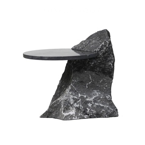 Table basse rétractable en métal MOZUO, design moderne et créatif, style Wabi-Sabi, pour salon de villa ou gîte, avec motif géométrique rocheux - Product Image 5