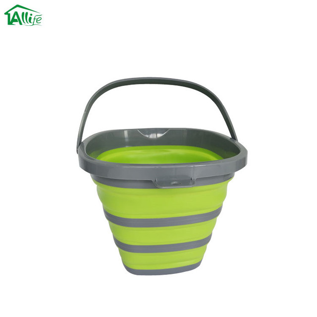 High Quality Foldable Plastic Silicone Collapsible Bucket With Handle for Hiking Backpacking Camping