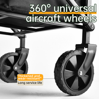 OEM Personnalisable Heavy Duty Quatre Roues Chariot de Plage Pliable Poussette Wagon Enfants Portable Logo Personnalisé Couleur Options Shopping
