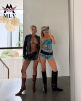 MLY 2025 robe de plage d'été nouvelles femmes Sexy robes longues licou dos nu fente robe imprimée