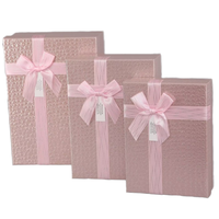 Boîte cadeau rectangulaire en carton motif crocodile 4C ruban de nœud croisé stéréo pour décorations de main de mariage portefeuilles de bougies