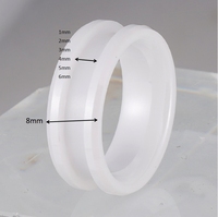 8MM Weiße Keramikringrohlinge mit abgeschrägten Kanten für Einlagen, 4mm Breite, Eheringe oder Ringe, klassischer Unisex-Modeschmuck