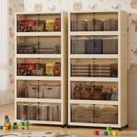 Armoire de rangement pliable en plastique transparente avec porte basculante grande capacité pour chambre, cuisine, jouets d'enfants, vêtements et articles ménagers – Vente en gros