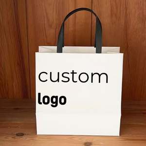 Sacs cadeaux en papier marbré de luxe en gros, avec logo personnalisé imprimé, en matériau kraft premium avec poignée en kraft - Product Image 4