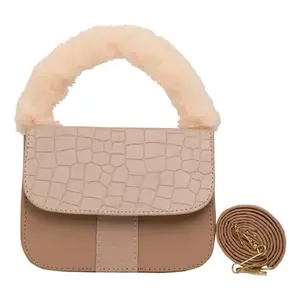 Bolso de Maquillaje Fana para Mujer, Microfibra, Cuero Sintético, Patrón de Cocodrilo, Cierre de Solapa, para Todas las Temporadas - Product Image 4