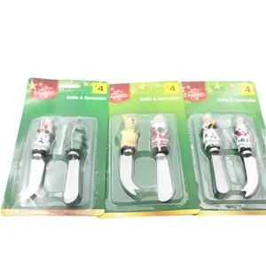 Weihnachts haus Ornament Santa Claus Deer Resin Butter messer Set