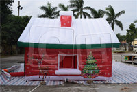 CH Maison de Noël gonflable géante de décoration extérieure drôle avec des bonhommes de neige pour l'événement