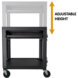 Station de travail audiovisuelle avec multiprise, bureau mobile, chariot informatique réglable en hauteur <span class=keywords><strong>pour</strong></span> présentations - Product Image 5