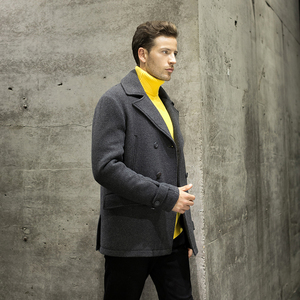 Cappotto invernale in lana grigia doppiopetto da <span class=keywords><strong>uomo</strong></span> e soprabito in <span class=keywords><strong>Trench</strong></span> Plus Size <span class=keywords><strong>lungo</strong></span> caldo rifinito normale - Product Image 2