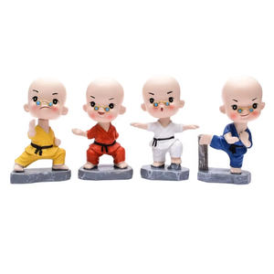 Figurine <span class=keywords><strong>de</strong></span> dessin animé <span class=keywords><strong>de</strong></span> <span class=keywords><strong>moine</strong></span> <span class=keywords><strong>de</strong></span> Kung Fu chinois créatif et mignon en résine écologique, jouet à tête oscillante Trustloops pour l'intérieur <span class=keywords><strong>de</strong></span> la voiture - Product Image 2