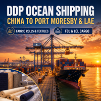 Expédition maritime DDP vers Lae, Papouasie-Nouvelle-Guinée, fret maritime rapide depuis Shaoxing, Chine, LCL FCL pour rouleaux de tissus, textiles, matériel de couture