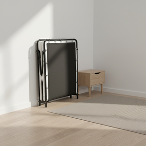 Cadre de lit plateforme en métal réglable pleine taille Z-11 ENKE avec rangement pour matelas, idéal pour appartement, chambre à coucher moderne, pliable, fabriqué au Vietnam - Product Image 1