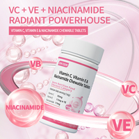 Tablet Kunyah Vitamin C + Vitamin E + Niacinamide OEM/ODM, Suplemen Nutrisi Olahraga untuk Daya Tahan dengan Zat Besi & Seng