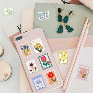 สติกเกอร์ลายดอกไม้สไตล์วินเทจแบบม้วน, สติกเกอร์ลายดอกไม้สำหรับไปรษณีย์, ป้ายติดด้วยตัวเองลายพฤกษศาสตร์สำหรับสมุดภาพและซองจดหมาย, งานฝีมือ DIY - Product Image 6