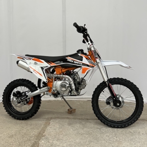 Moto da cross fuoristrada bianca-arancione a <span class=keywords><strong>4</strong></span> tempi, monocilindrica, con avviamento elettrico e a pedale - Product Image 4