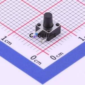 TC-1109DE-B-F Tactile Switch Through hole Component (THT) Switch Single Pole Single Throw Round Button 1.6N Right Angle Insert - Product Image 1