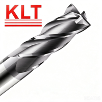 Fraise à queue carrée KLT D4mm en carbure monobloc à 4 dents, outil de fraisage CNC pour Inconel HRC 55, revêtement TiAlN