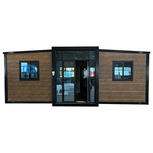 Villa préfabriquée méditerranéenne-Maison extensible de 40 pieds avec terrasse, toit en terre cuite et volets - Product Image 1