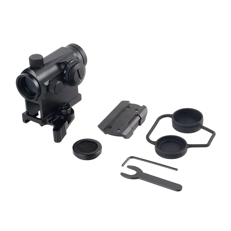 Mzj Óptica 1X24 Red Dot Sight Lens Âmbito QD Riser Mount caça escopo de visão ponto verde vermelho