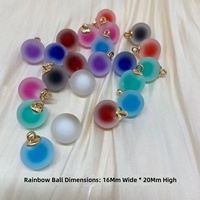 Breloques Cœur Givrées 8 Couleurs, Pendentif en Verre Coloré 18mm avec Anneau de Jonction Doré pour Fabrication de Bijoux DIY Colliers Boucles d'Oreilles