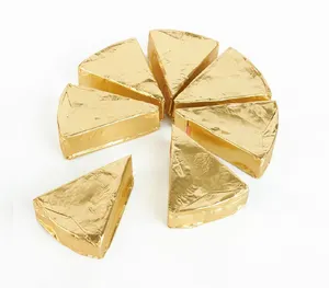 Kertas pembungkus cokelat Foil Aluminium Harga Bersaing kertas Foil Aluminium pernis untuk kertas Foil emas pembungkus keju segitiga