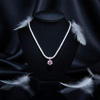 S925 Sterling zilveren Moissanite hanger ketting lichte luxe ketting zeshoekige vorm dames Valentijnsdag cadeau sieraden