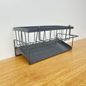 Organizer da <span class=keywords><strong>cucina</strong></span> in <span class=keywords><strong>acciaio</strong></span> al carbonio scolapiatti supporto vassoio con Design lavello tipo di installazione facile in piedi per porta attrezzi - Product Image 6