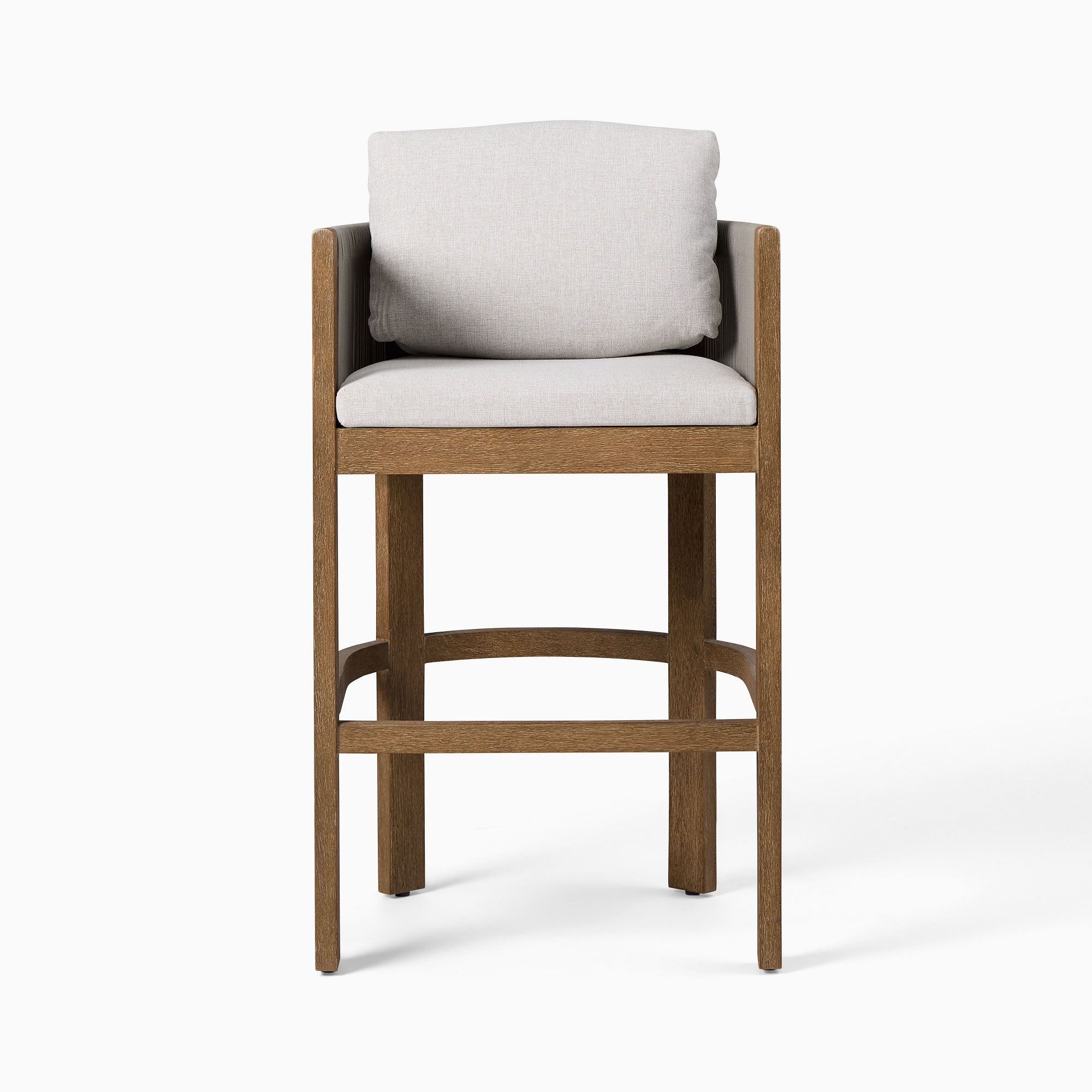 Professional manufacturer modern garden furniture all season rope weave teak counter chair outdoor bar stool