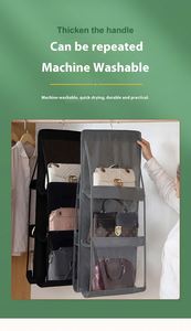 Modern Double-Sided Hanging <b>Bag</b> for Wardrobe Underwear and Pant Storage Cotton Fabric Wall-Hung Type for Dormitory Bedding Use - Product Image 2