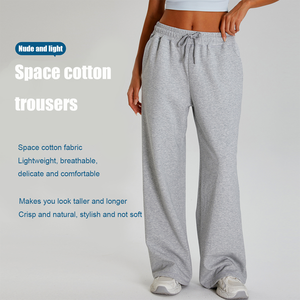 XW-TM0252Y-1 Completo Sportivo da <span class=keywords><strong>Donna</strong></span> per Esterno, T-Shirt Fitness <span class=keywords><strong>a</strong></span> <span class=keywords><strong>Coste</strong></span> e <span class=keywords><strong>Pantaloni</strong></span> Larghi per Yoga e Palestra - Product Image 3