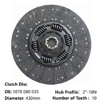 Disco de Embrague para Camión 1878080035 1878 080 035 430mm, Placa de Embrague 81303010627 Compatible con Camiones Pesados MAN TGA TGX Mercedes-Benz