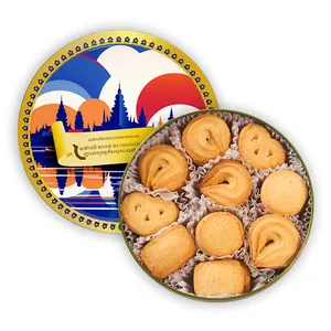 round tin butter cookies manufacture biscuits cookies in bulk