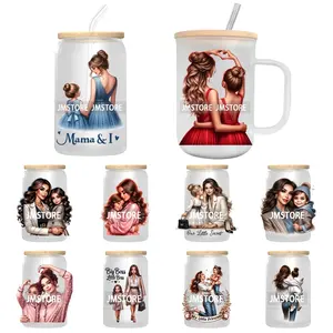 Calcomanías adhesivas UV PARA EL Día de la madre y la hija para Libbey, tazas frías, tazas, pegatinas de transferencia de vasos, logotipo personalizado impermeable - Product Image 1