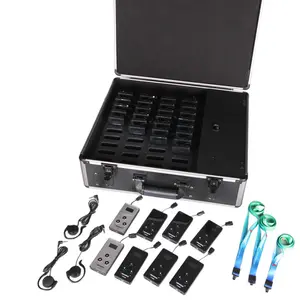 Système de <span class=keywords><strong>guide</strong></span> <span class=keywords><strong>touristique</strong></span> sans fil portable Whisper Audio, un ensemble <span class=keywords><strong>avec</strong></span> 2 émetteurs et 30 récepteurs pour les voyages, portable, YT200 - Product Image 1