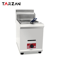 Friteuse Commerciale Multifonctionnelle à Gaz, Simple ou Double Bac, en Acier Inoxydable, Prix Usine