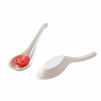 Ensemble de couverts jetables et compostables en bagasse de canne à sucre (fourchette, cuillère, couteau), biodégradables et écologiques, avec impression personnalisée pour la restauration à emporter