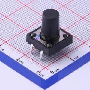 UK-B0224-G13-250 Tactile Switch Through hole-4P,12x12mm Switch Single Pole Single Throw Round Button 2.5N Through Hole - Product Image 1