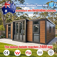 Maison conteneur préfabriquée en acier de 20 pieds ou 40 pieds, prête à l'emploi, norme australienne, avec salle de bain, extensible