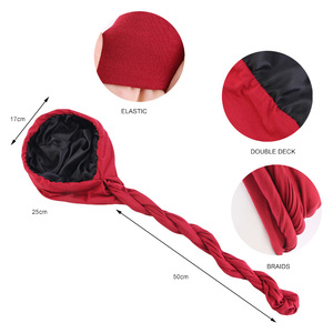 Vente en gros d'accessoires pour cheveux avec logo personnalisé bandeau en coton doublé <span class=keywords><strong>satin</strong></span>, tresse <span class=keywords><strong>durag</strong></span>, turban halo pour femmes et hommes - Product Image 4