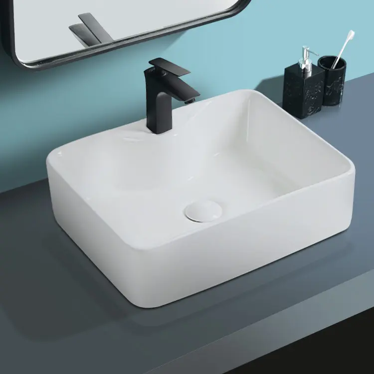 YINGJIE-lavabo de baño moderno minimalista, encimera de instalación, artículos sanitarios, arte, color blanco brillante, nuevo