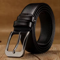Ceinture en cuir pour homme d'âge moyen, à boucle ardillon, double poche, pour loisirs et affaires, meilleur prix