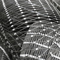 Maßgefertigtes Flexibles Ferrule-Seilnetz Edelstahl-Kabelnetz für Ranch-Geländer Balustrade Sicherheitsnetz Zoo-Treppen