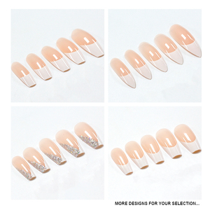 Faux-ongles en plastique artificiel, extension pour les ongles naturelle à la française, couverture complète, style <span class=keywords><strong>ballerine</strong></span>, à faire soi-même, accessoires de manucure, pièces - Product Image 6
