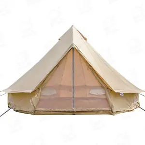 Tipi al aire libre yurta glamping 4 temporada tienda de campaña de lona de algodón para camping de lujo