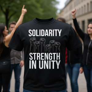 T-shirt Unisexe à Manches Courtes Col Rond « Solidarité, Force dans l'Unité » pour Activités Promotionnelles Adultes, Impression Sérigraphique - Product Image 3